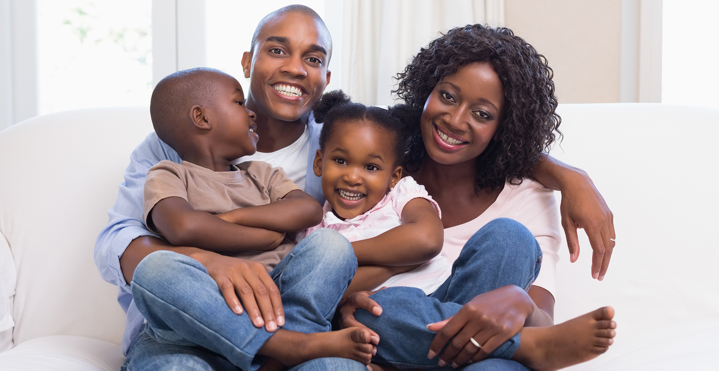 Family enjoying time together at home